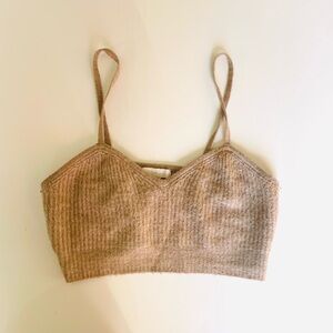 Tan KnitWear Mini Crop Top